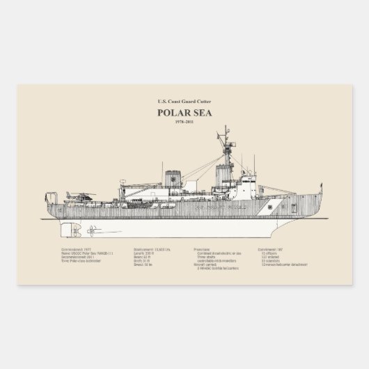 USCG Cutter Polar Sea Waggb-11 - SBD Rechteckiger Aufkleber (Vorderseite)