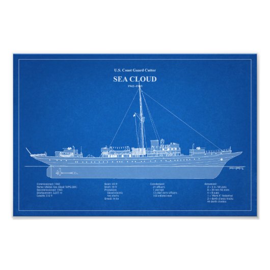 USCG Cutter Sea Cloud wpg-284 - ABD Fotodruck (Vorne)