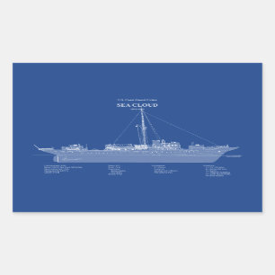 USCG Cutter Sea Cloud wpg-284 - ABD Rechteckiger Aufkleber