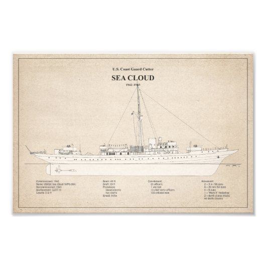 USCG Cutter Sea Cloud wpg-284 - SBD Fotodruck (Vorne)