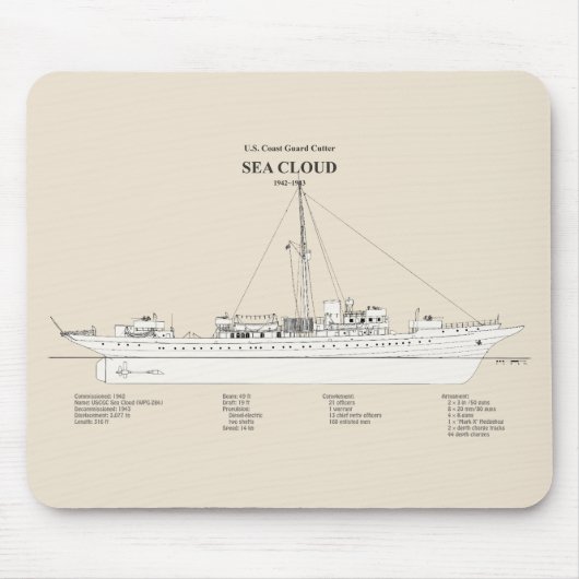 USCG Cutter Sea Cloud wpg-284 - SBD Mousepad (Vorne)