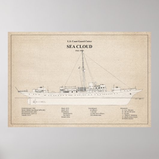 USCG Cutter Sea Cloud wpg-284 - SBD Poster (Vorne)