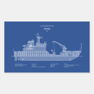 USCG Cutter Spar wlb-206 - ABD Rechteckiger Aufkleber