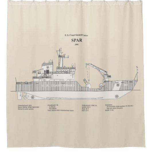 USCG Cutter Spar wlb-206 - SBD Duschvorhang (Vorderseite)