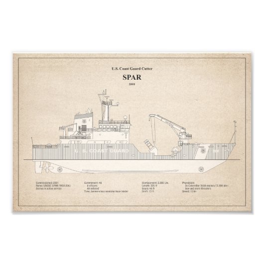 USCG Cutter Spar wlb-206 - SBD Fotodruck (Vorne)
