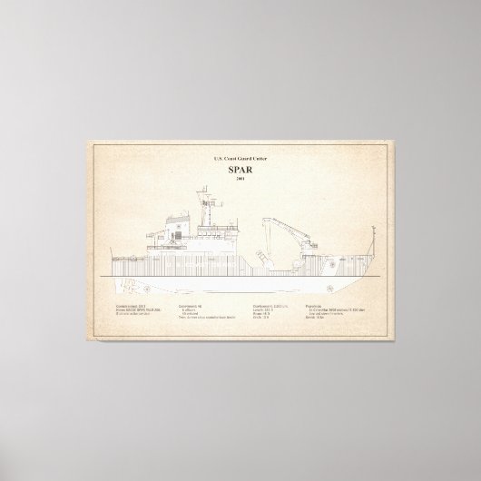 USCG Cutter Spar wlb-206 - SBD Leinwanddruck (Vorderseite)