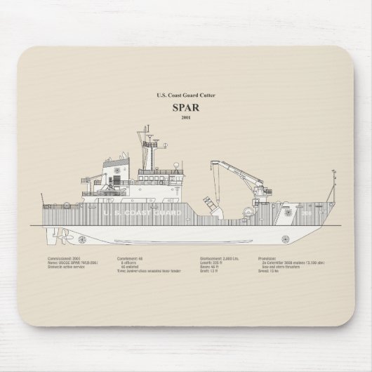 USCG Cutter Spar wlb-206 - SBD Mousepad (Vorne)