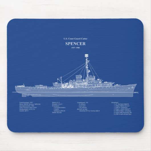 USCG Cutter Spencer wpg-36 - ABD Mousepad (Vorne)