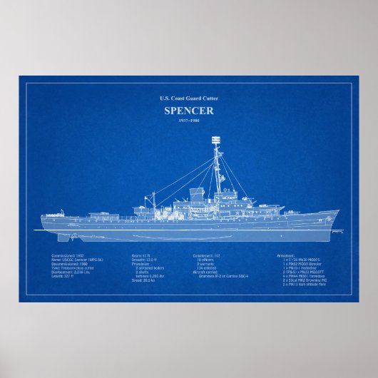 USCG Cutter Spencer wpg-36 - ABD Poster (Vorne)