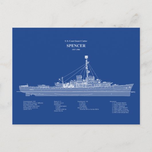 USCG Cutter Spencer wpg-36 - ABD Postkarte (Vorderseite)
