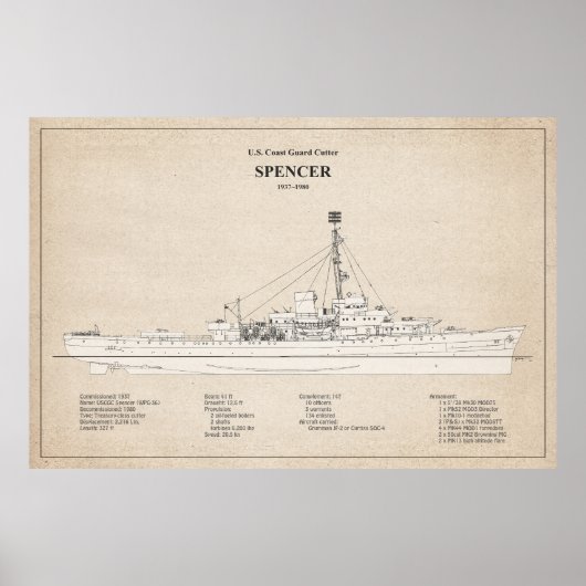 USCG Cutter Spencer wpg-36 - SBD Poster (Vorne)