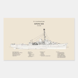 USCG Cutter Spencer wpg-36 - SBD Rechteckiger Aufkleber