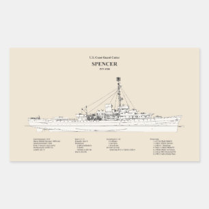 USCG Cutter Spencer wpg-36 - SBD Rechteckiger Aufkleber