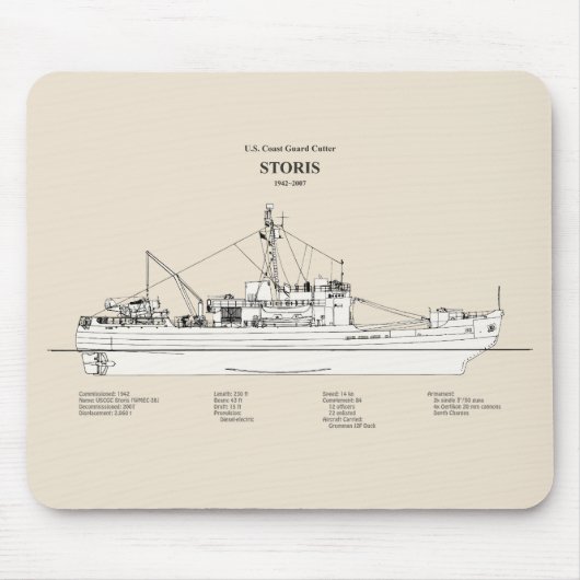 USCG Cutter Storis wmec-38 - SBD Mousepad (Vorne)