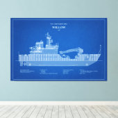 USCG Cutter Willow wlb-202 - ABD Leinwanddruck (Insitu (Holzboden))