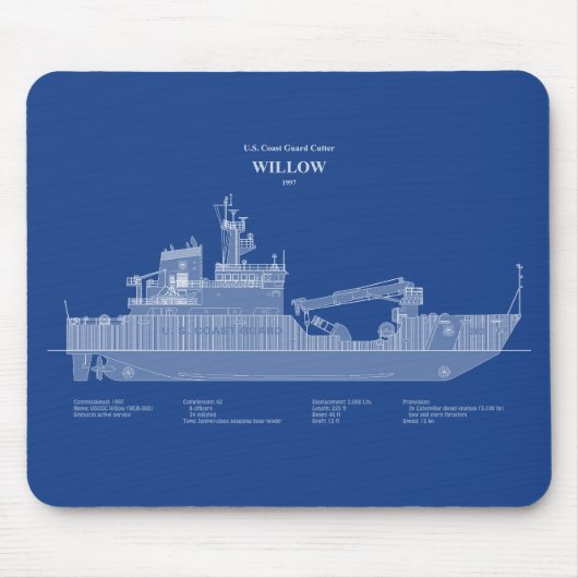USCG Cutter Willow wlb-202 - ABD Mousepad (Vorne)