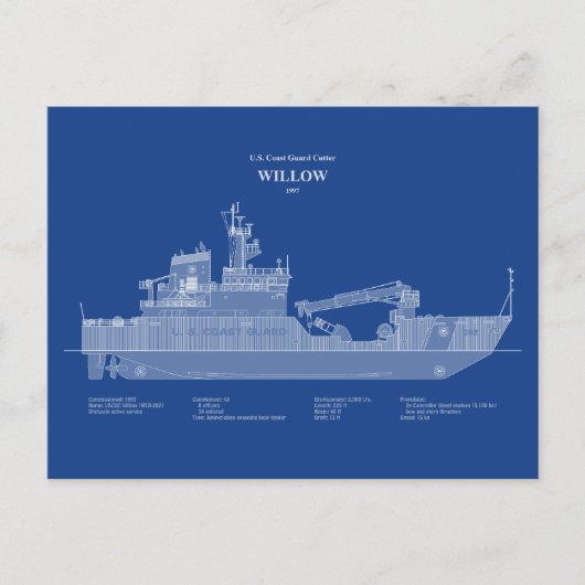 USCG Cutter Willow wlb-202 - ABD Postkarte (Vorderseite)