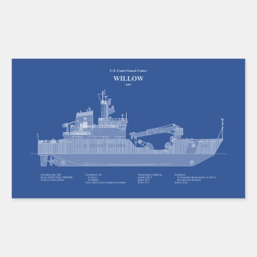 USCG Cutter Willow wlb-202 - ABD Rechteckiger Aufkleber (Vorderseite)