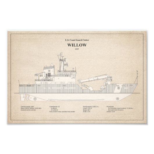 USCG Cutter Willow wlb-202 - SBD Fotodruck (Vorne)