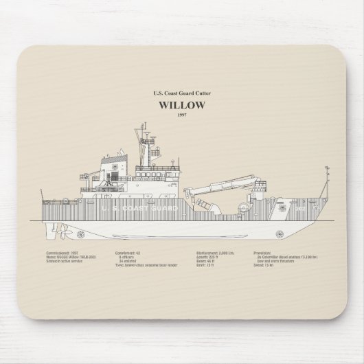 USCG Cutter Willow wlb-202 - SBD Mousepad (Vorne)