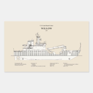 USCG Cutter Willow wlb-202 - SBD Rechteckiger Aufkleber
