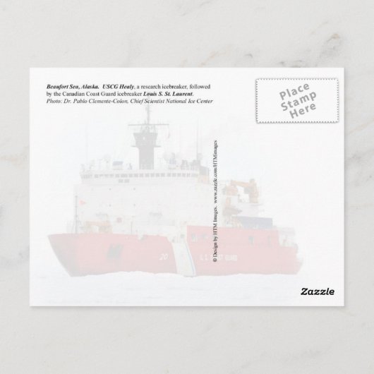 USCG Eisbrecher HEALY, Beaufort Sea, Alaska Postkarte (Rückseite)