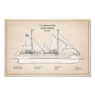 USCG Leuchtturm Zender Columbine - SBD Fotodruck