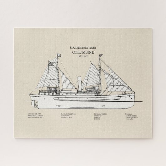USCG Leuchtturm Zender Columbine - SBD Puzzle (Horizontal)