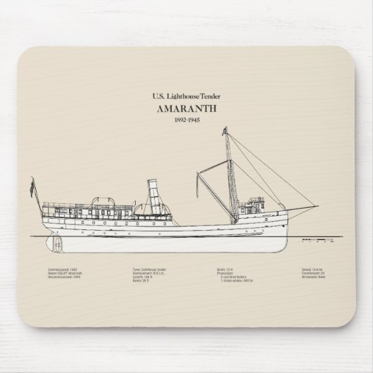 USCG Lighthouse Tender Amaranth - SBD Mousepad (Vorne)