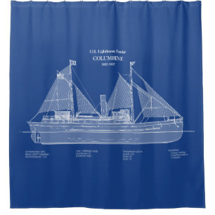 USCG Lighthouse Tender Columbine - ABD Duschvorhang