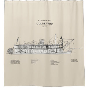 USCG Lighthouse Tender Goldenrod - SBD Duschvorhang