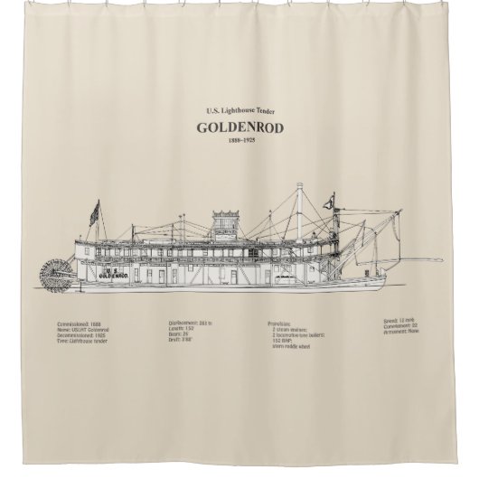 USCG Lighthouse Tender Goldenrod - SBD Duschvorhang (Vorderseite)