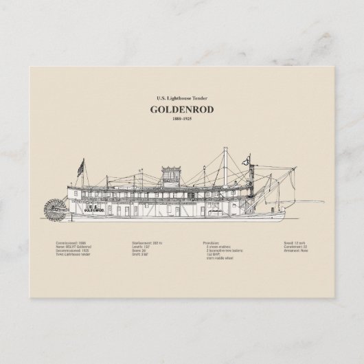 USCG Lighthouse Tender Goldenrod - SBD Postkarte (Vorderseite)