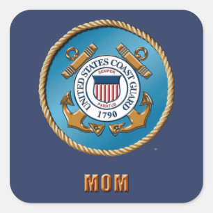 USCG Mama Square Stickers, Glossy Quadratischer Aufkleber