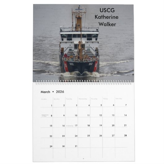USCG On & Oove The Hudson River 2023 Calendar Kalender (Mär 2026)