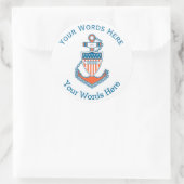 USCG Remüde Hinteradmiral Custom Anchor Runder Aufkleber (Tasche)