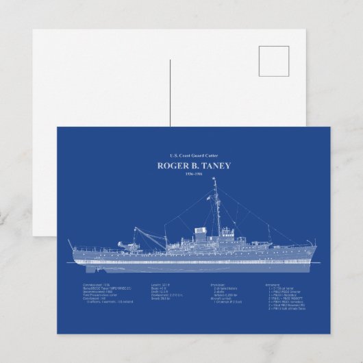 USCG Roger B. Taney Whec-37 - ABD Postkarte (Vorne/Hinten)
