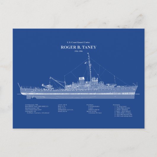 USCG Roger B. Taney Whec-37 - ABD Postkarte (Vorderseite)