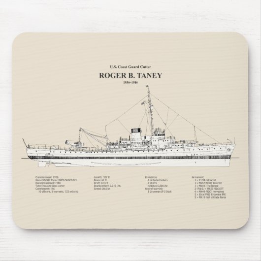USCG Roger B. Taney Whec-37 - SBD Mousepad (Vorne)