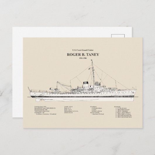 USCG Roger B. Taney Whec-37 - SBD Postkarte (Vorne/Hinten)