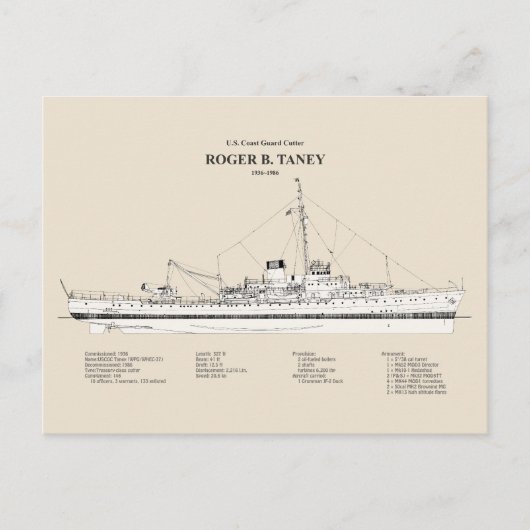 USCG Roger B. Taney Whec-37 - SBD Postkarte (Vorderseite)