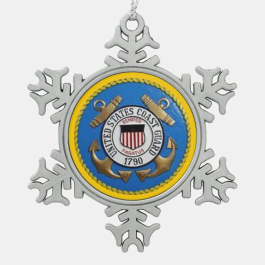 USCG SCHNEEFLOCKEN Zinn-Ornament (Vorderseite)