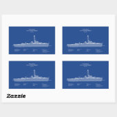 USCG USS Albuquerque PF-7 - ABD Rechteckiger Aufkleber (Blatt)