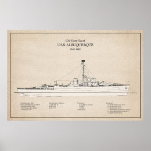 USCG USS Albuquerque PF-7 - SBD Poster