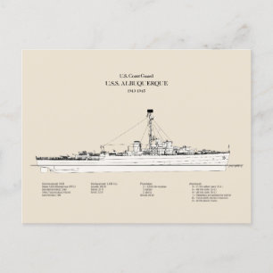 USCG USS Albuquerque PF-7 - SBD Postkarte
