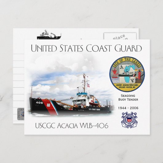 USCGC Acacia WLB-406 Buoy Tender Postkarte (Vorne/Hinten)