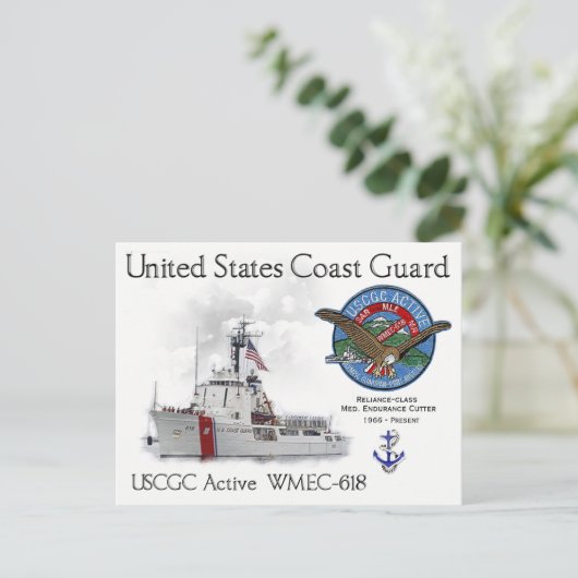 USCGC Active WMEC-618 Medium Endurance Cutter Postkarte (Stehend Vorderseite)
