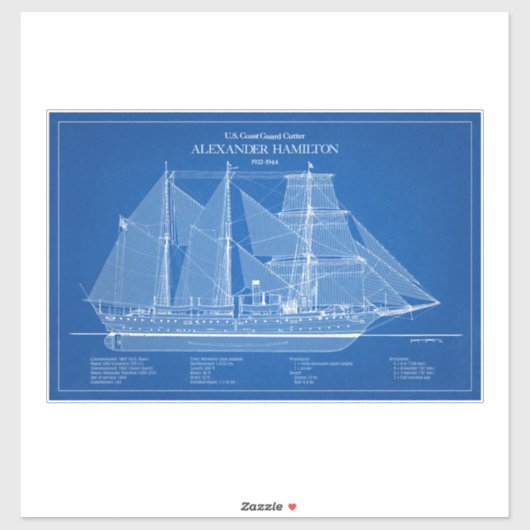 USCGC Alexander Hamilton wix-272 - ABD Aufkleber (Blatt)
