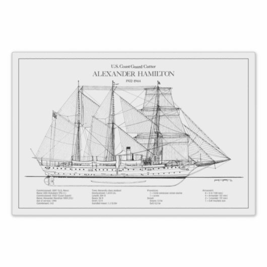 USCGC Alexander Hamilton wix-272 - SBD Aufkleber (Vorderseite)