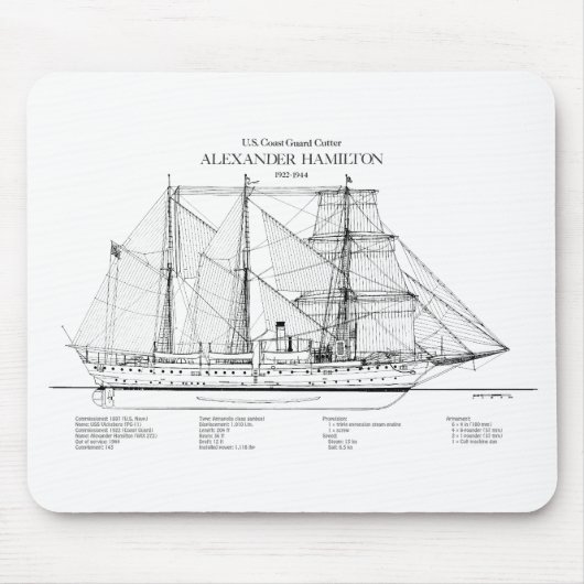 USCGC Alexander Hamilton wix-272 - SBD Mousepad (Vorne)